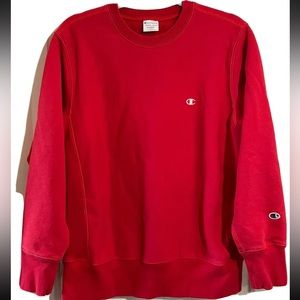 Champion Reverse Weave Men's XL Red Crewneck Pullover Fleece Sweatshirt